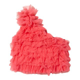 Twinset Top Tinta Unita Con Tulle Corallo Per Bambina