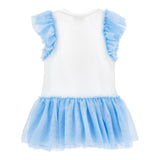 Monnalisa Abito Bicolore con Stampa E Brillantini per Bambina 19E918X BIANCO MONNALISA 