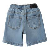 Sarabanda Bermuda In Denim Tinta Unita con Elastico In Vita per Bambino 0B153J AZZURRO SARABANDA 