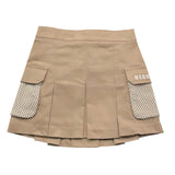 Msgm Einfarbiger Rock mit elastischer Taille und Taschen Beige für Mädchen