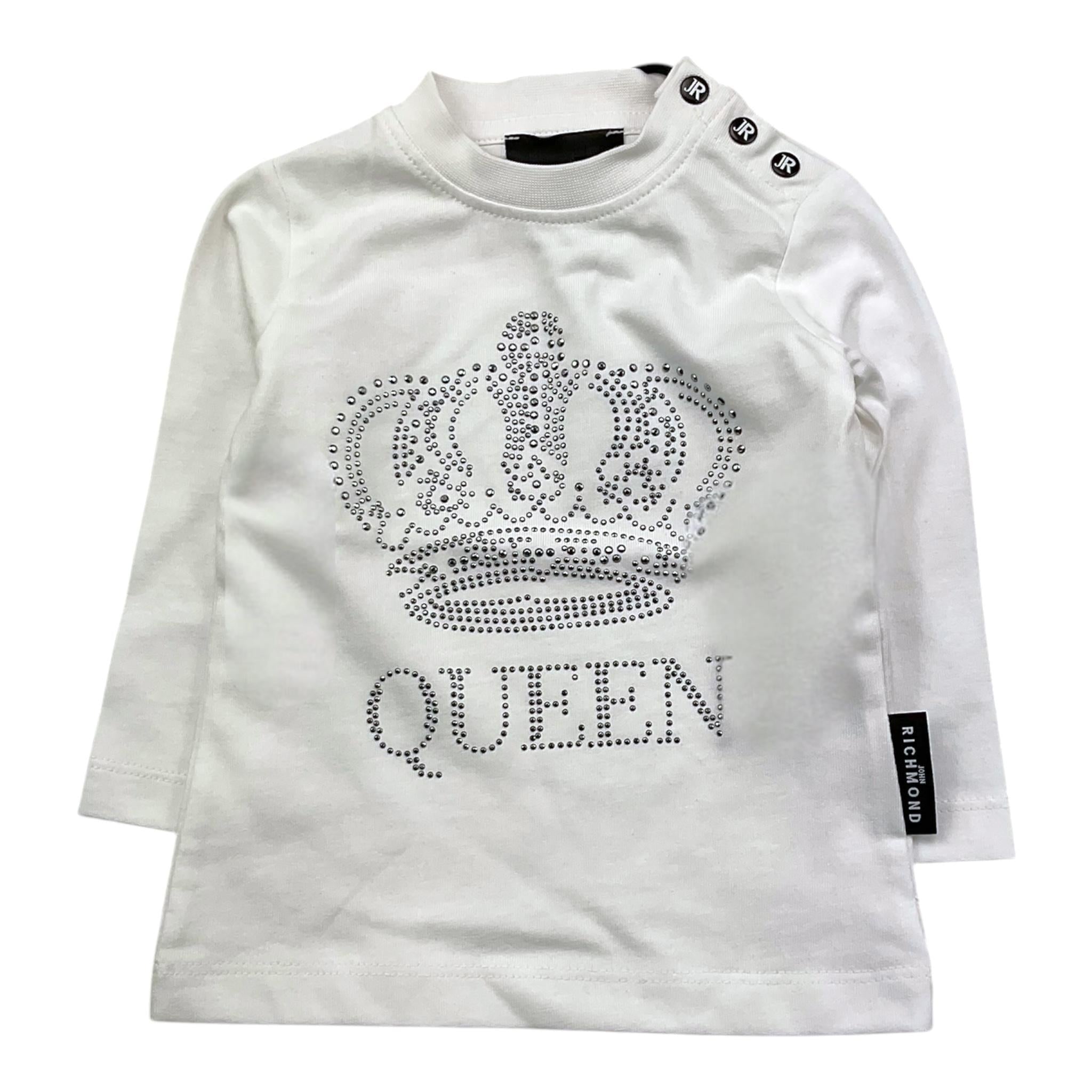 JOHN RICHMOND shirt girocollo tinta unita con stampa Bianco per Neonata RIA25114TS BIANCO JOHN RICHMOND 