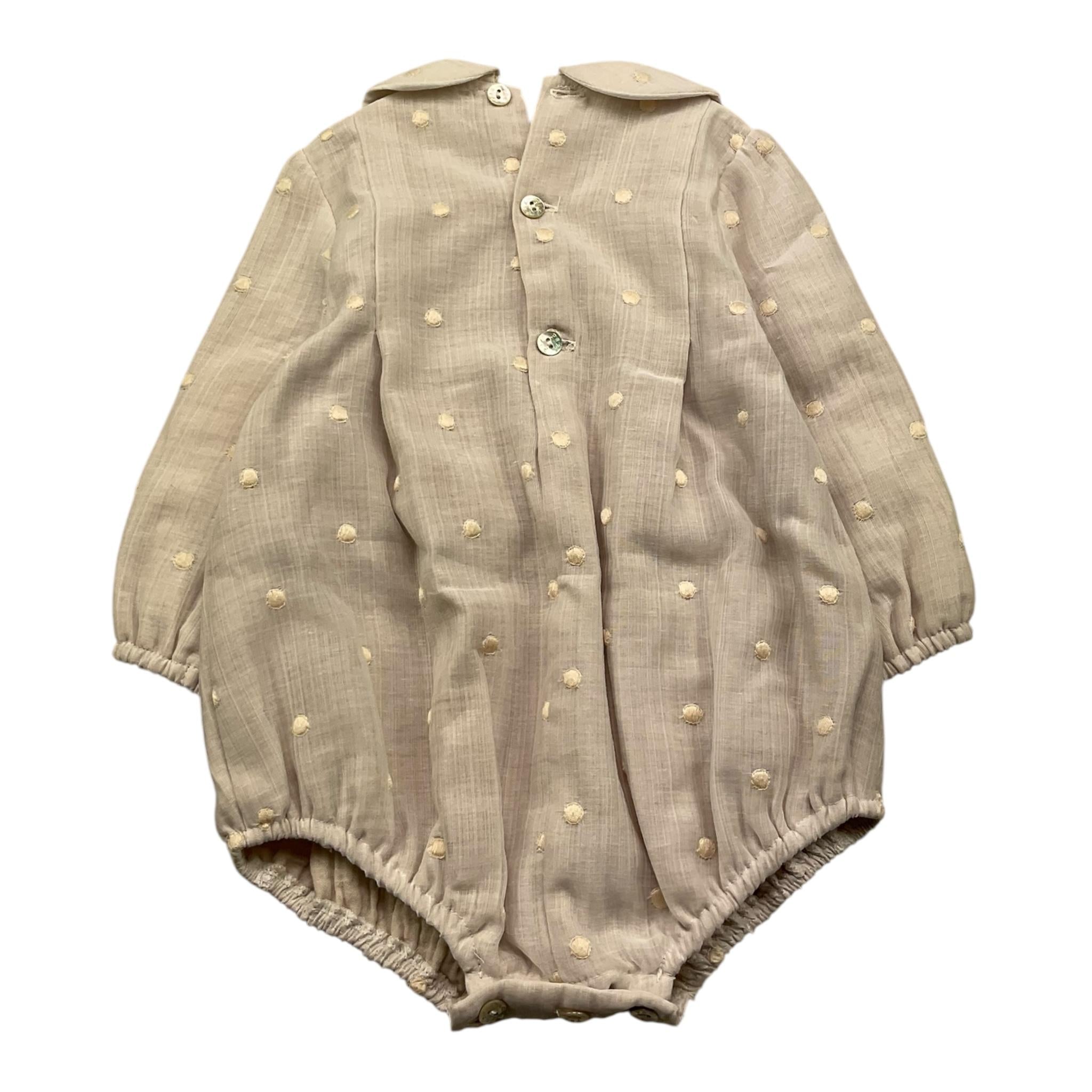 PAZ RODRIGUEZ pagliaccetto manica lunga tinta unita con ricami Beige per Neonata 005150922 BEIGE PAZ RODRIGUEZ 