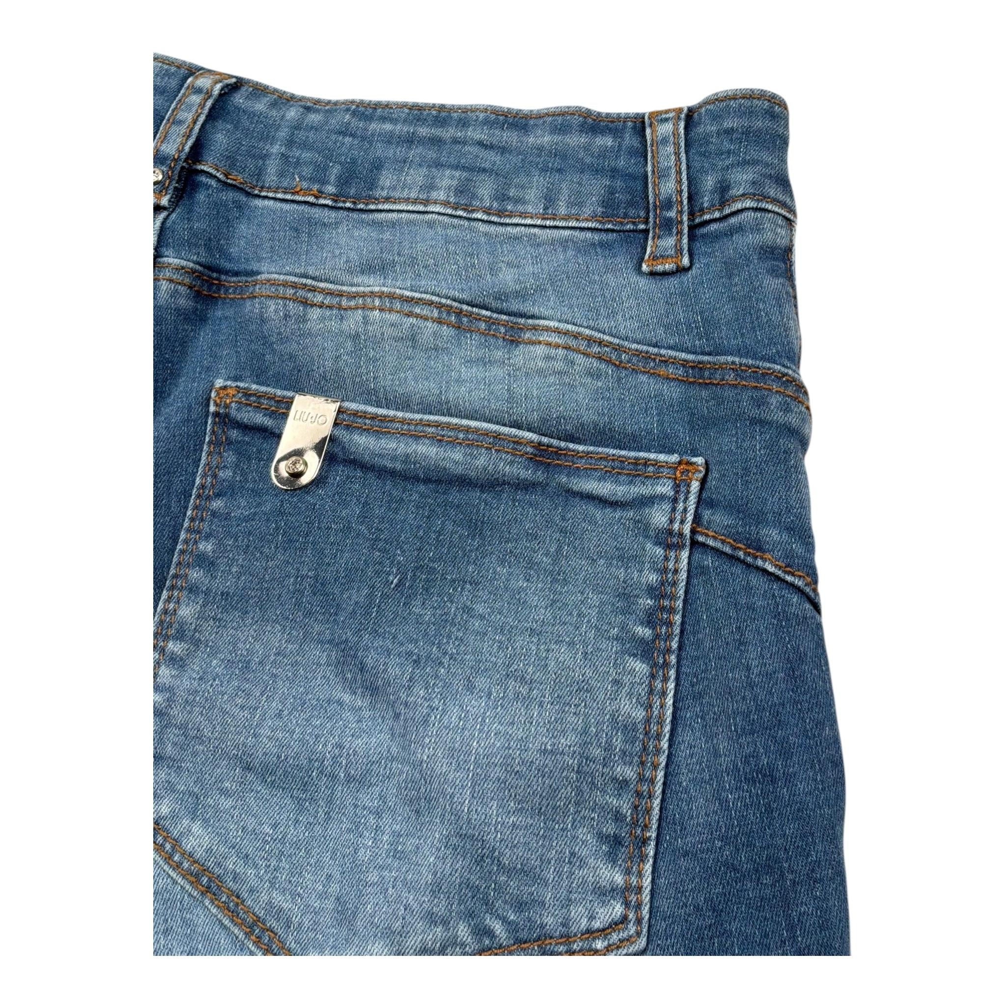 Liu Jo Short In Denim Tinta Unita con Girovita Regolabile per Bambina GA5087 BLU LIU JO 