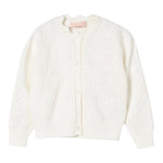 Elisabetta Franchi Cardigan Tinta Unita con Ricami per Bambina EFMA160 PANNA ELISABETTA FRANCHI 