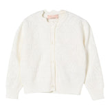 Elisabetta Franchi Cardigan Tinta Unita con Ricami per Bambina EFMA160 PANNA ELISABETTA FRANCHI 