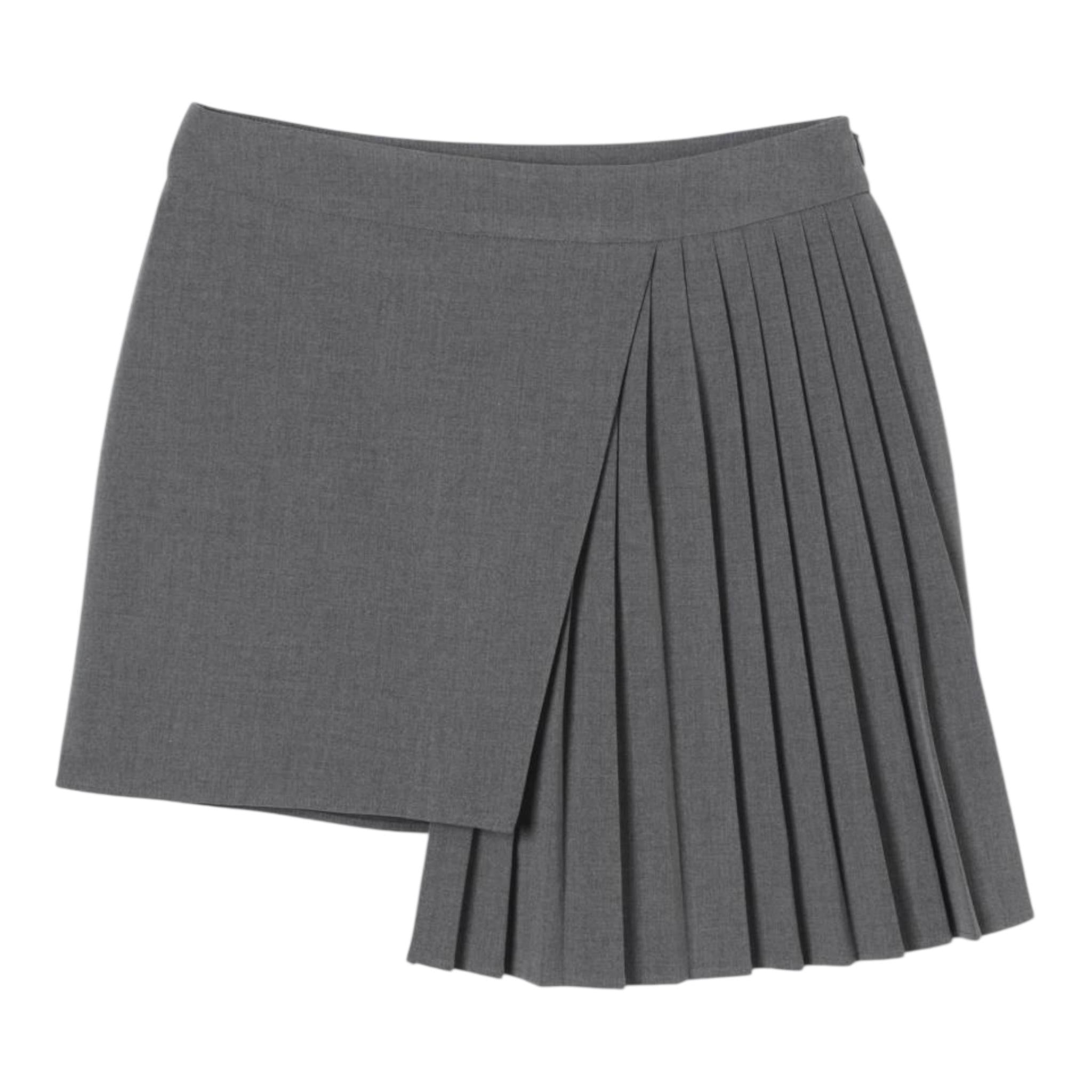 TWINSET gonna tinta unita plissettata asimmetrica Grigio per Bambina 242GJ2117X GRIGIO TWINSET 