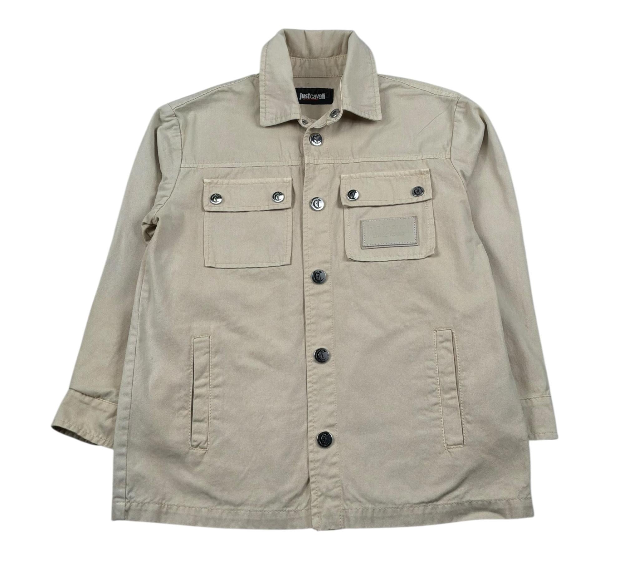 Just Cavalli Camicia Manica Lunga Tinta Unita con Logo per Bambino JBP26113CA BEIGE JUST CAVALLI 