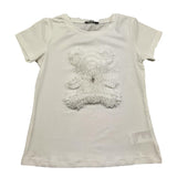 Fun & Fun T-Shirt Girocollo Tinta Unita con Orso per Bambina FBTS01423 BIANCO FUN & FUN 