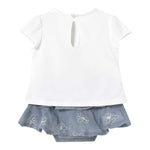Mayoral Completo 2 Pezzi T-Shirt-Gonna con Coulotte Bicolore per Neonata IG0IG02906XPANNAX BIANCO/AZZURRO MAYORAL 