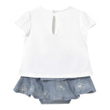 Mayoral Completo 2 Pezzi T-Shirt-Gonna con Coulotte Bicolore per Neonata IG0IG02906XPANNAX BIANCO/AZZURRO MAYORAL 