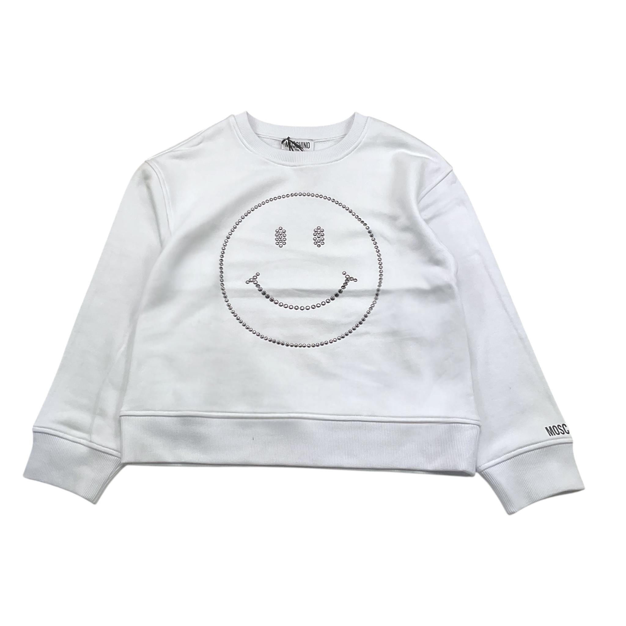 MOSCHINO felpa tinta unita girocollo con stampa Bianco per Bambino HUF09B BIANCO MOSCHINO 