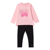 SARABANDA completo 2pz shirt-leggins bicolore Bianco/rosa per Bambina A337J BIANCO/ROSA SARABANDA 