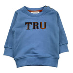 TRUSSARDI felpa chiusa girocollo tinta unita con stampa Azzurro per Neonato TIA25092FE AZZURRO TRUSSARDI 