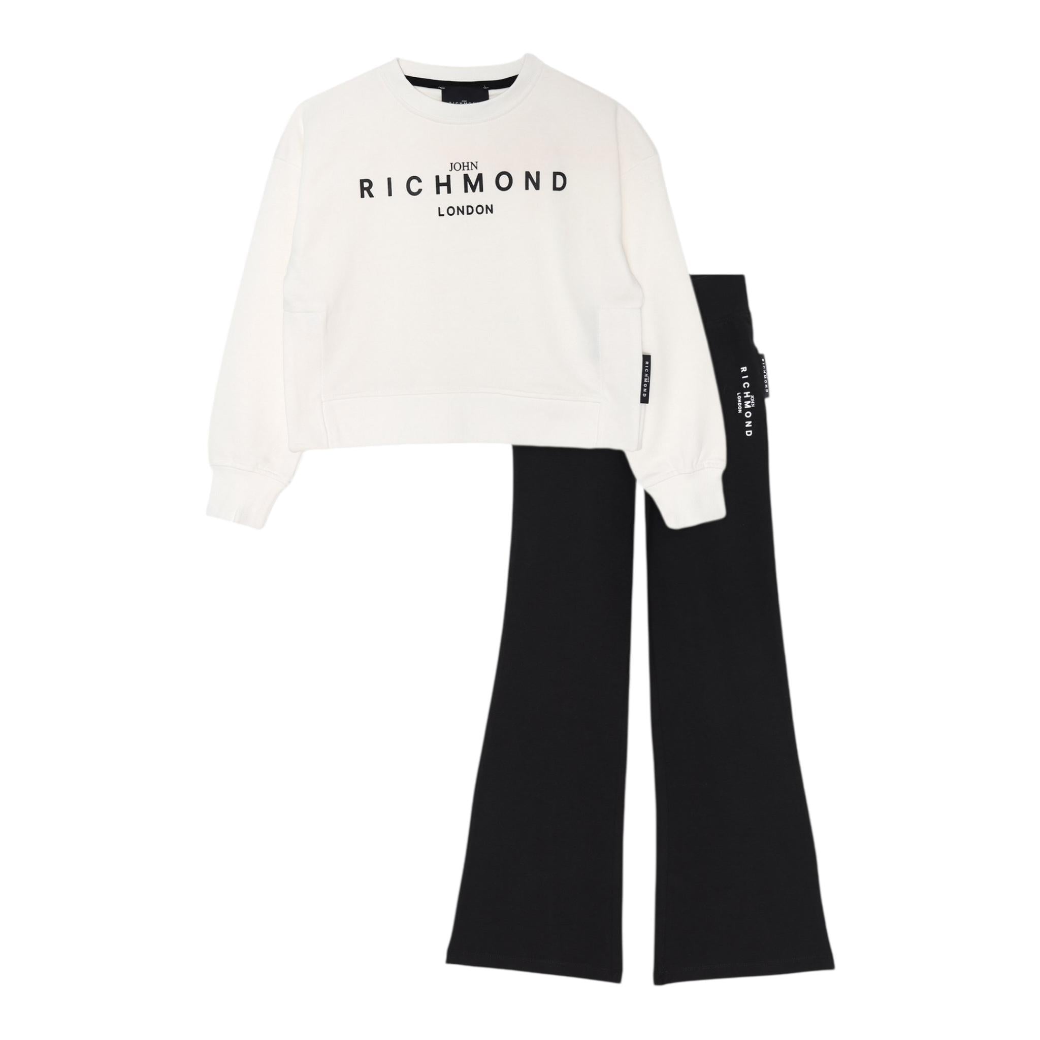 John Richmond Completo 2 Pezzi Felpa-Pantalone per Neonata RGP25004CF BIANCO/NERO JOHN RICHMOND 