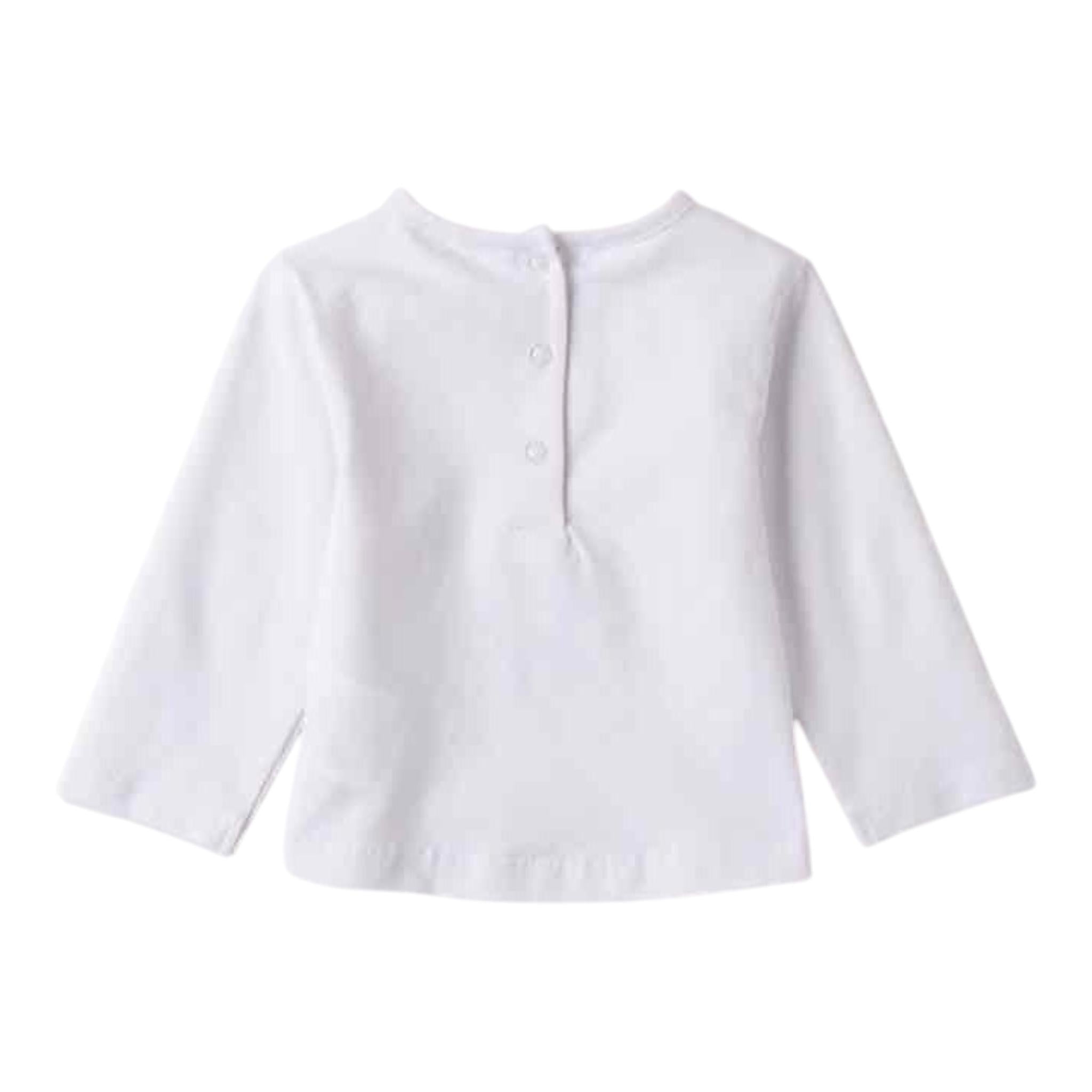 Sarabanda Shirt Girocollo Tinta Unita con Stampa per Neonata 3B703 BIANCO SARABANDA 