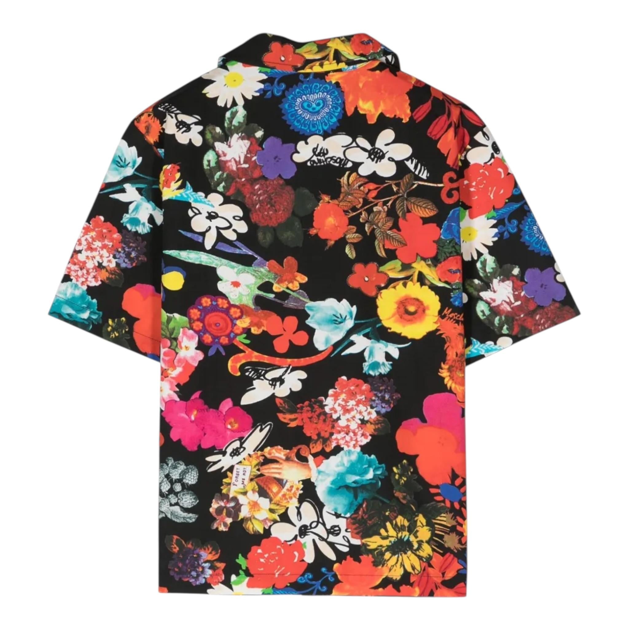 Moschino Camicia tinta unita con Fantasia Nero per Bambino HOC00Y NERO MOSCHINO 