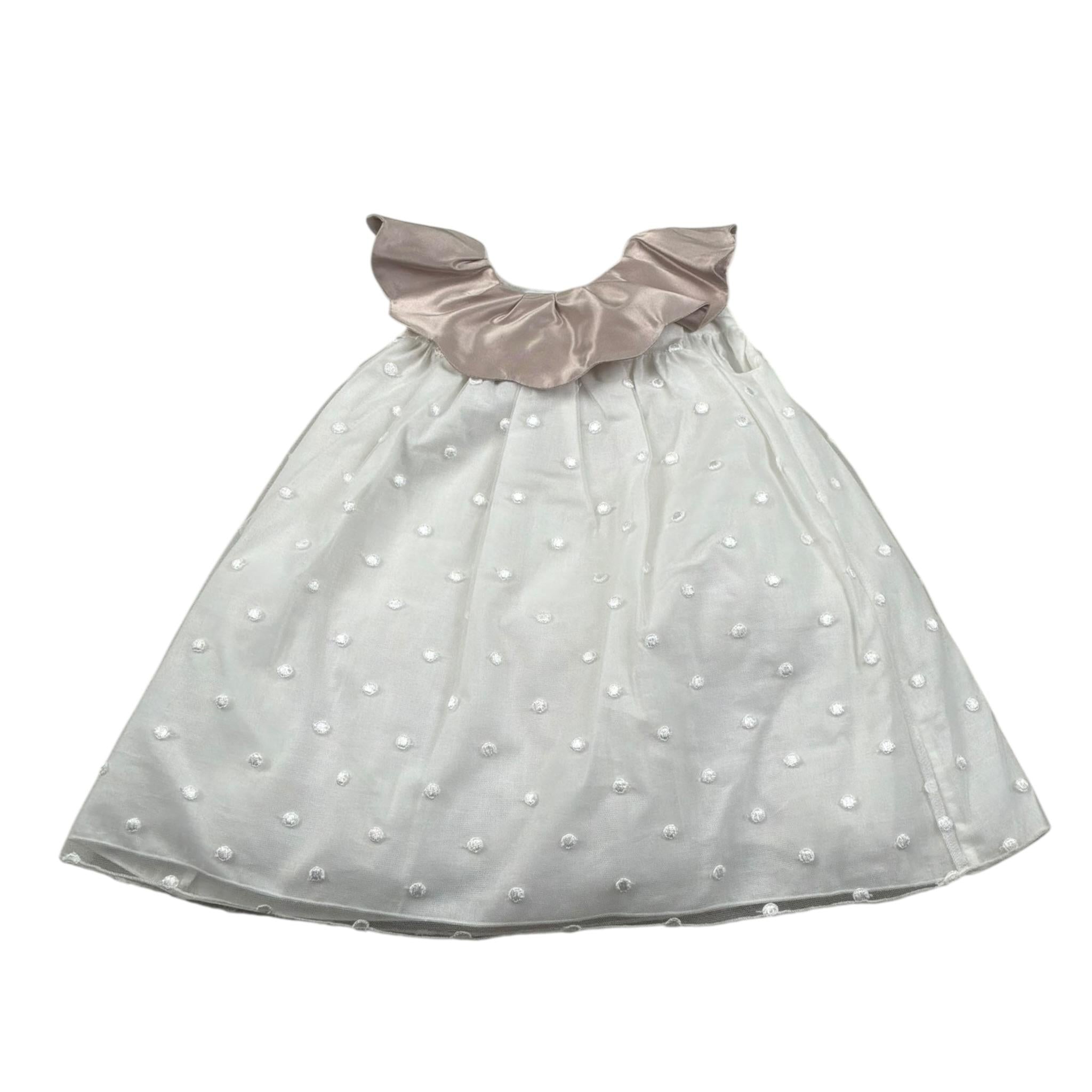 La Stupenderia Abito Giromanica tinta unita Cn Tulle Bianco per Neonata CCAB72 BIANCO LA STUPENDERIA 