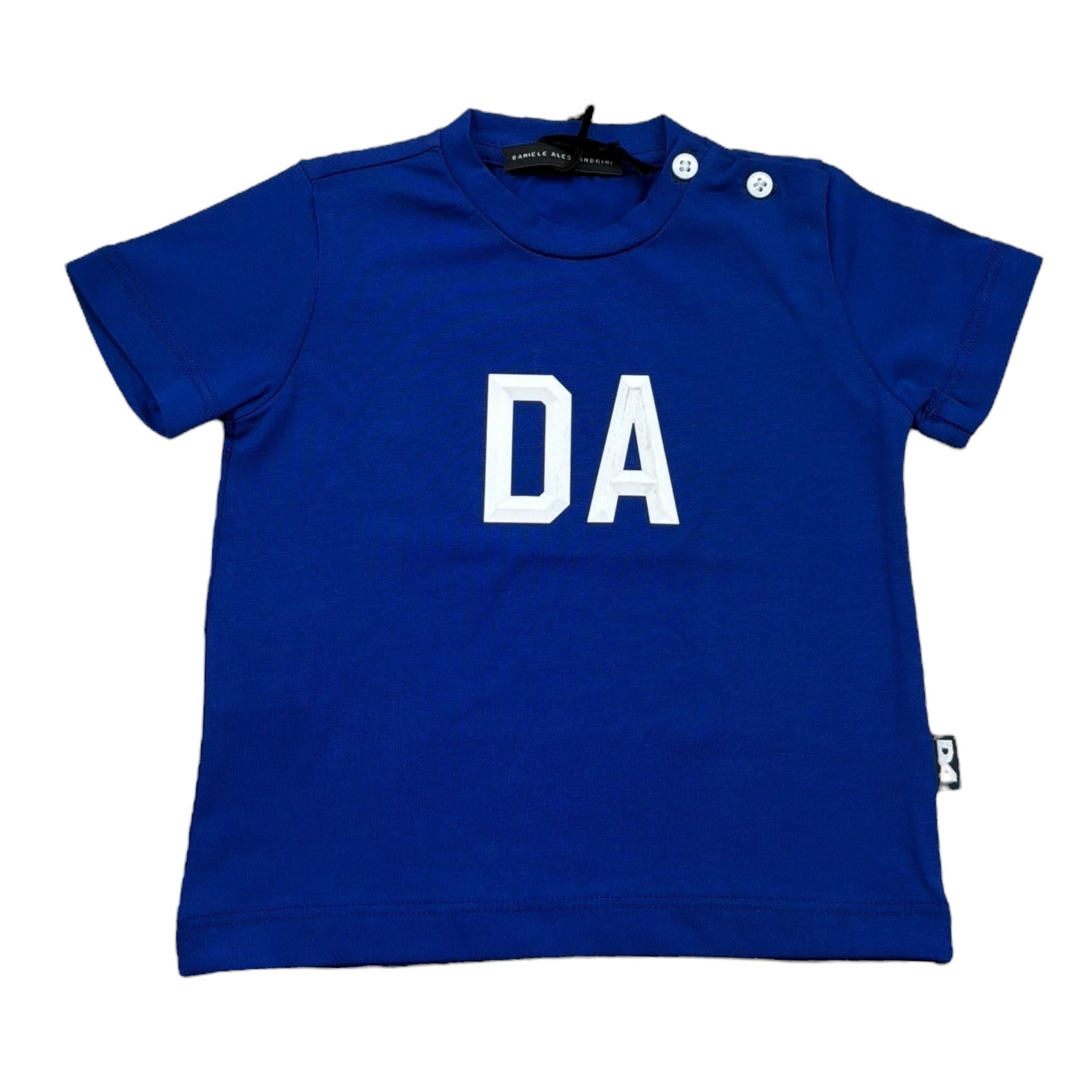 Daniele Alessandrini T-Shirt Girocollo Tinta Unita con Stampa per Neonato 1296M00270 BLU DANIELE ALESSANDRINI 