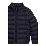 TOMMY HILFIGER giubbino tinta unita con zip e logo Blu per Neonato KS0KS00568N BLU TOMMY HILFIGER 