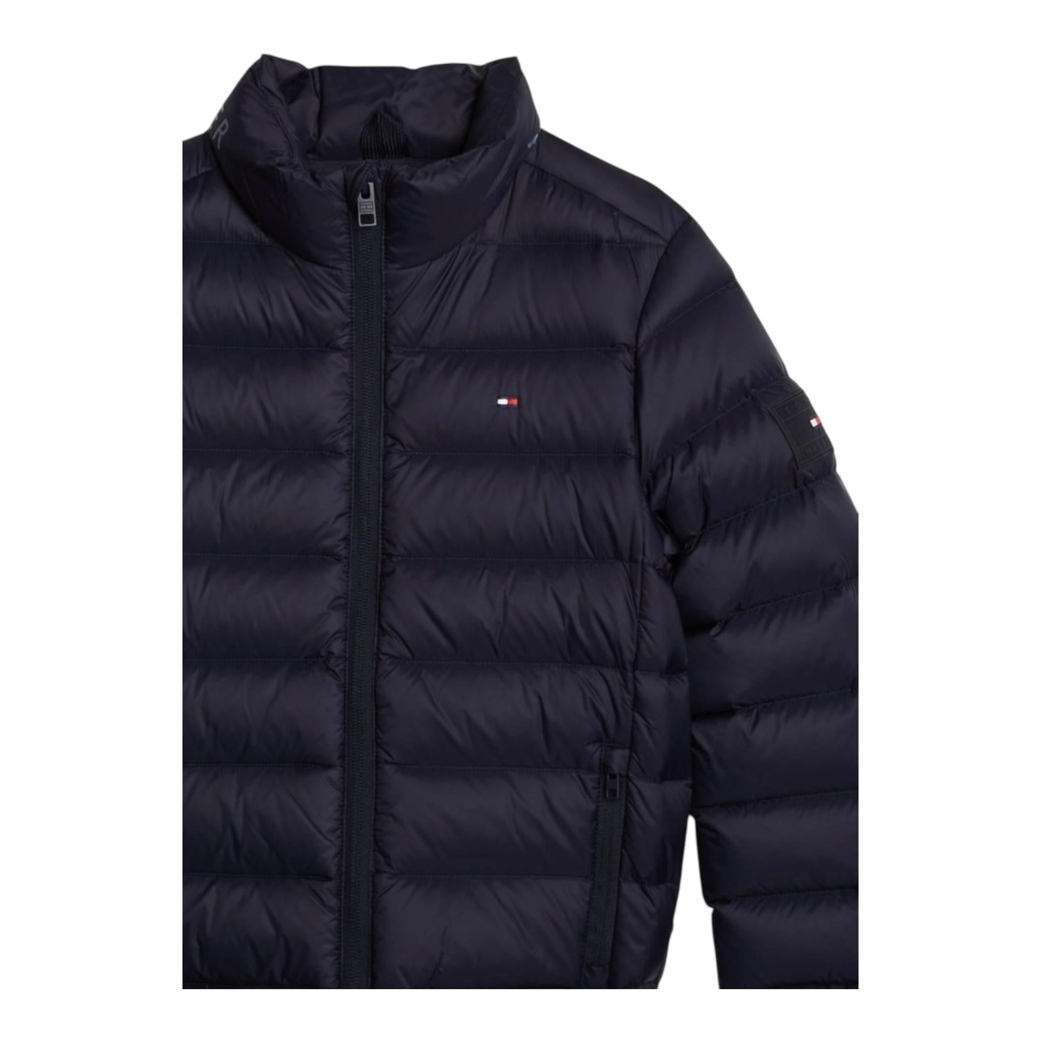 TOMMY HILFIGER giubbino tinta unita con zip e logo Blu per Neonato KS0KS00568N BLU TOMMY HILFIGER 