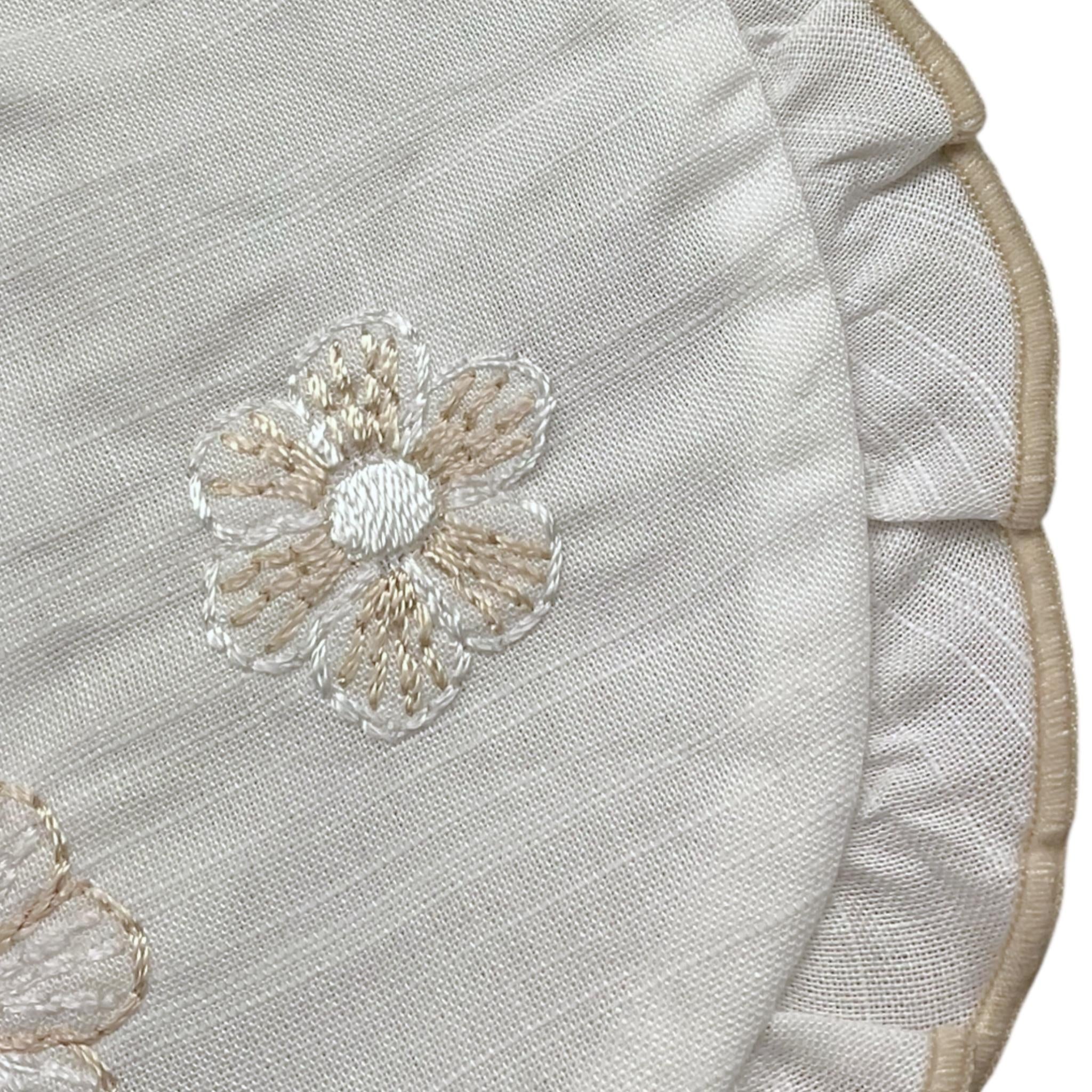 Barcellino Bavetta Tinta Unita con Stampa per Neonata 4292 BIANCO BARCELLINO 