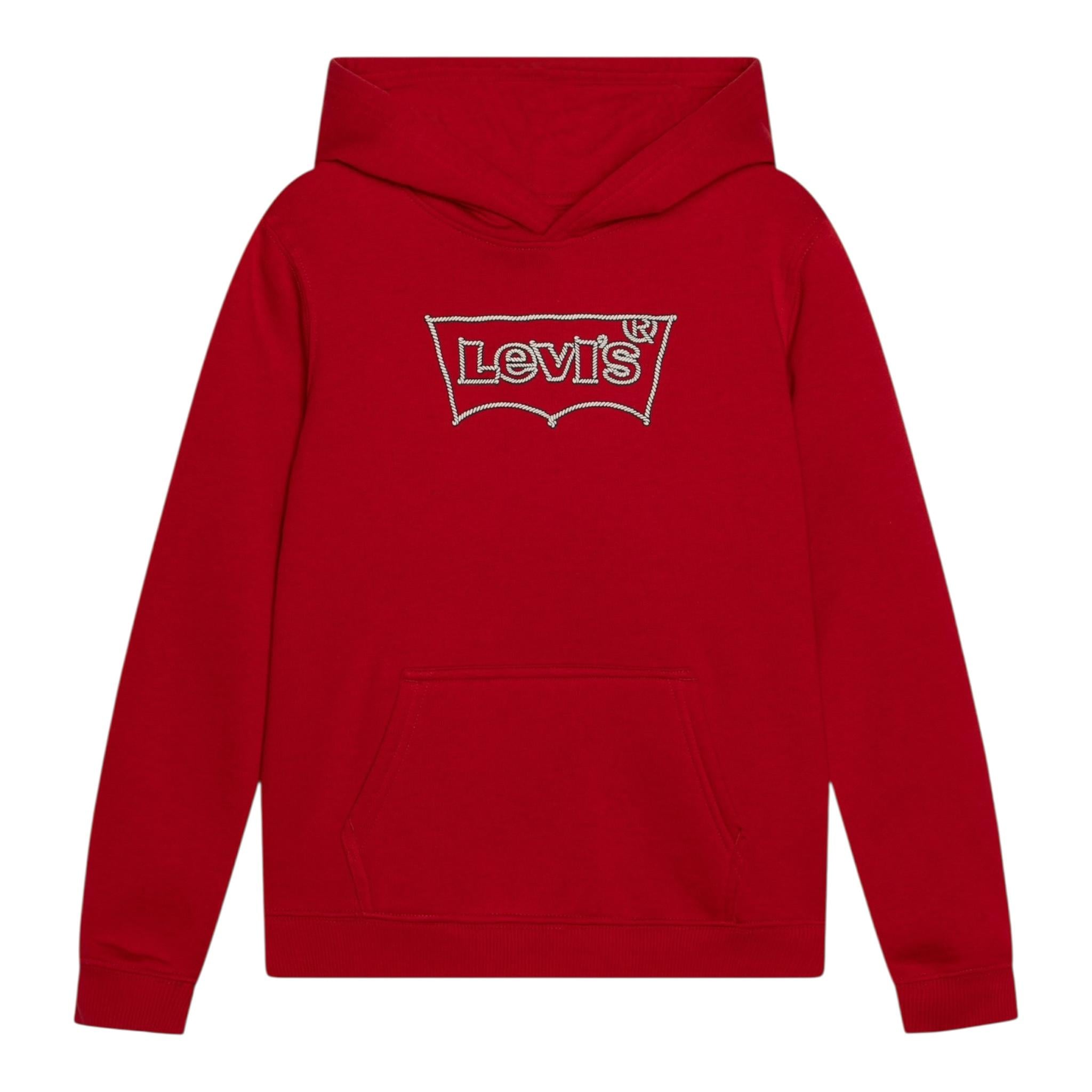 LEVI'S felpa chiusa con cappuccio tinta unita con stampa logo Rosso per Bambino 9EL533X ROSSO LEVI'S 