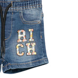 John Richmond Bermuda tinta unita In Denim con Elastico In Vita Blu per Neonato RIP25048BEXX BLU JOHN RICHMOND 