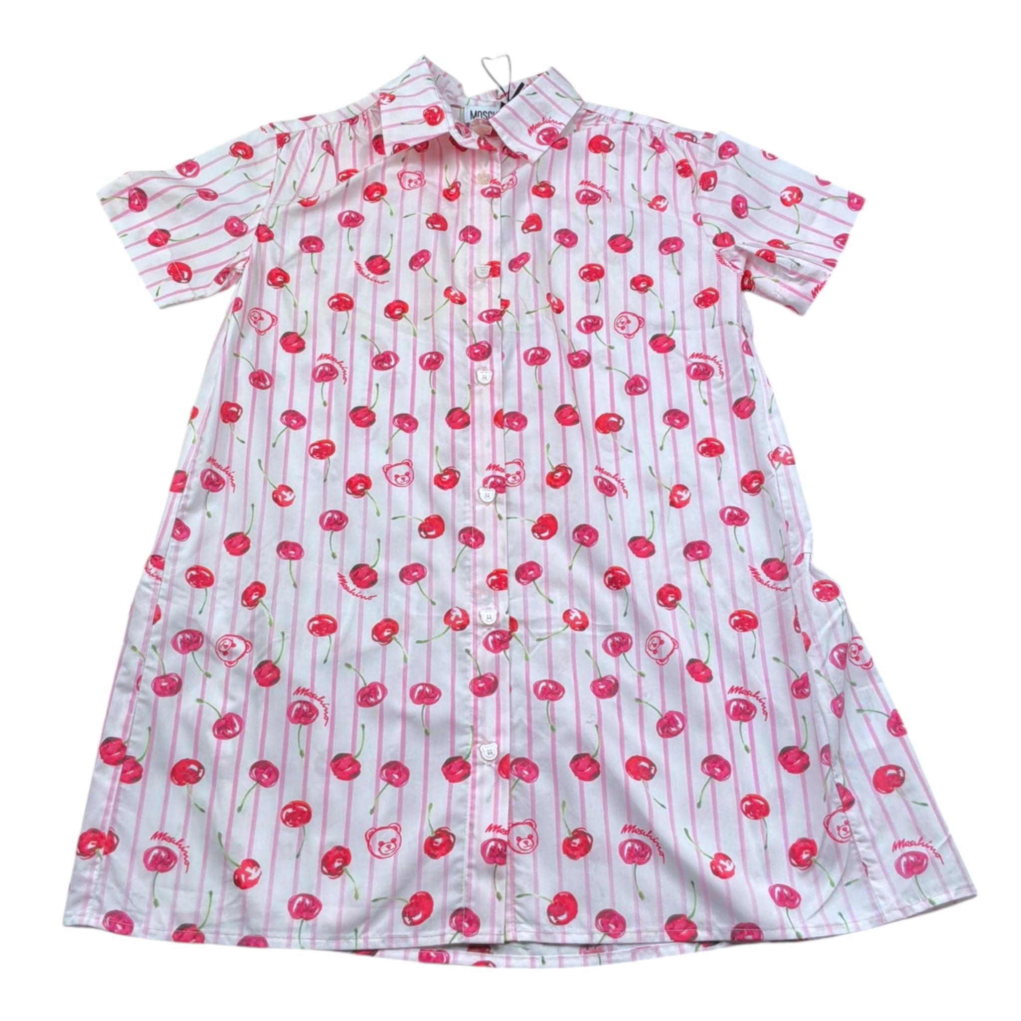 Moschino Abito Tinta Unita Mezza Manica con Fantasia A Righe per Bambina HDV0HG ROSA MOSCHINO 