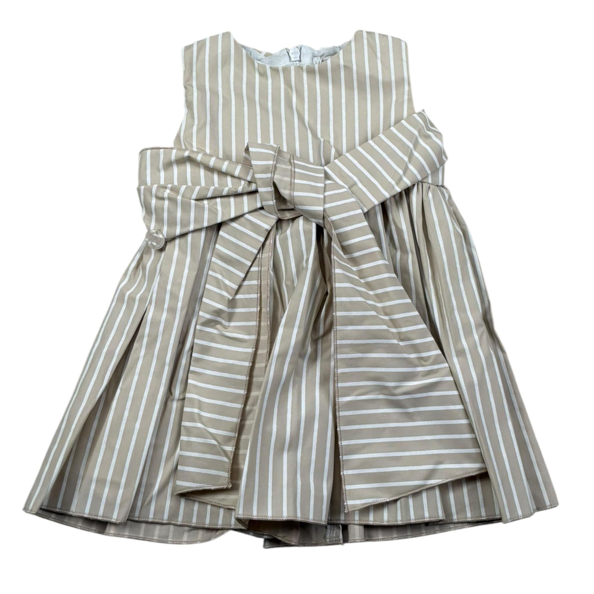 Le Bebe Abito Giromanica Tinta Unita Fantasia A Righe per Neonata LBG5818 BEIGE LE BEBE 