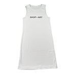 Shopart Abito Giromanica Tinta Unita con Stampa per Bambina SAJDR000409 BIANCO SHOPART 