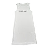 Shopart Abito Giromanica Tinta Unita con Stampa per Bambina SAJDR000409 BIANCO SHOPART 