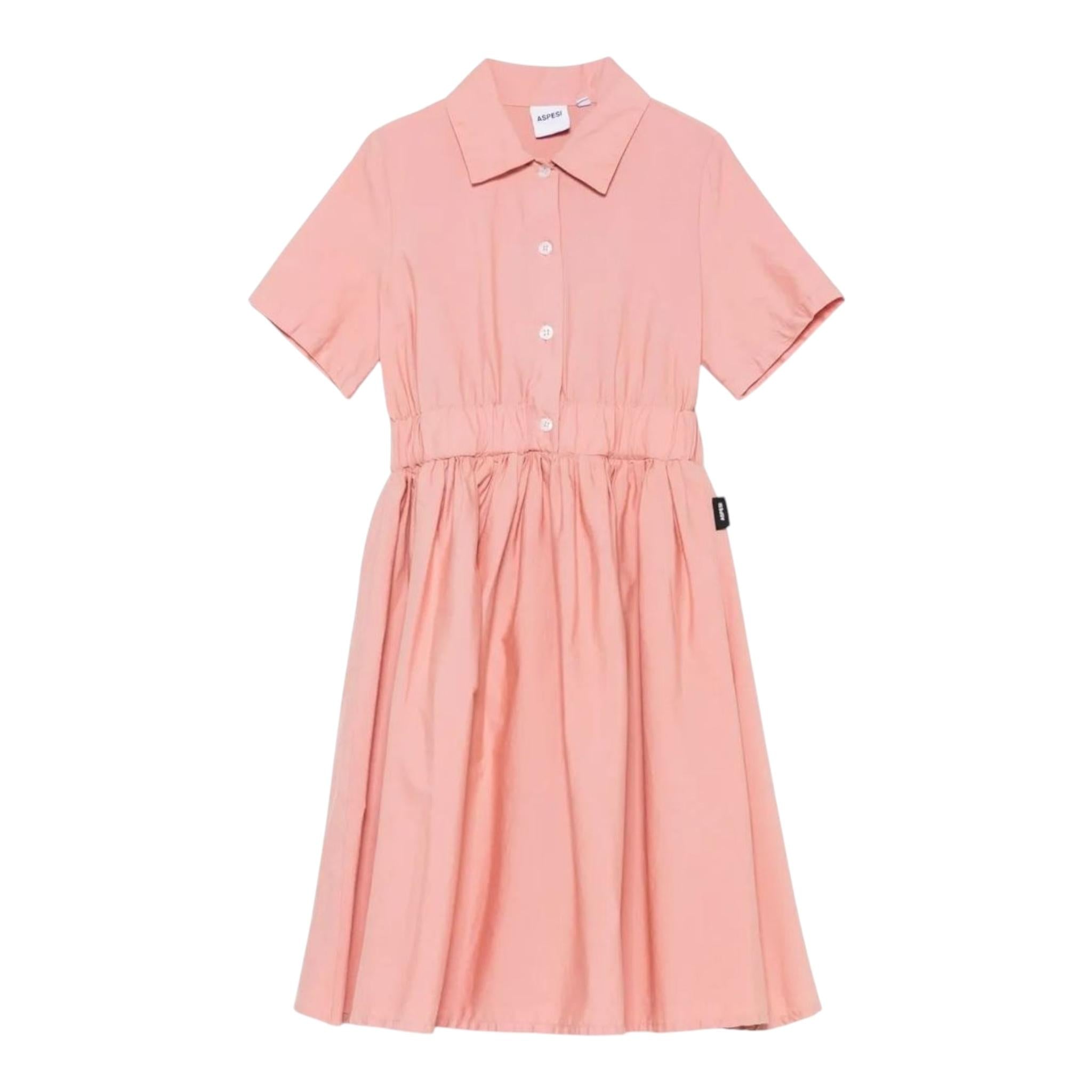 Aspesi Abito Tinta Unita Mezza Manica per Bambina S25013VMC6061 PESCA ASPESI 