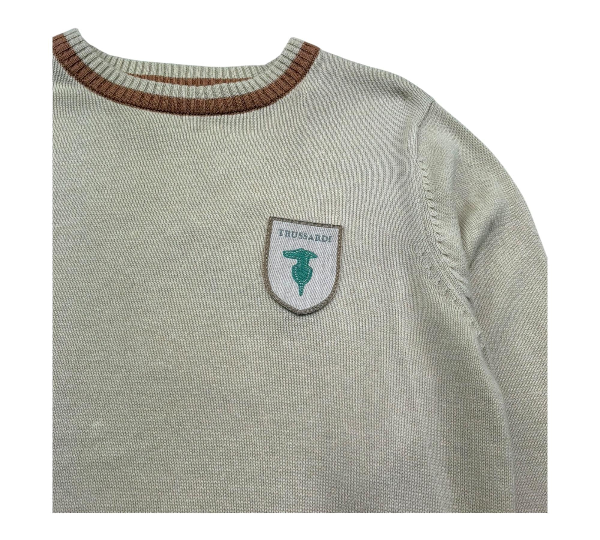 Trussardi Maglia Girocollo Tinta Unita con Logo per Bambino TBP26155MA BEIGE TRUSSARDI 