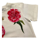 DOLCE & GABBANA t-shirt girocollo tinta unita con stampa rose Bianco per Neonata L2JTIT BIANCO DOLCE & GABBANA 