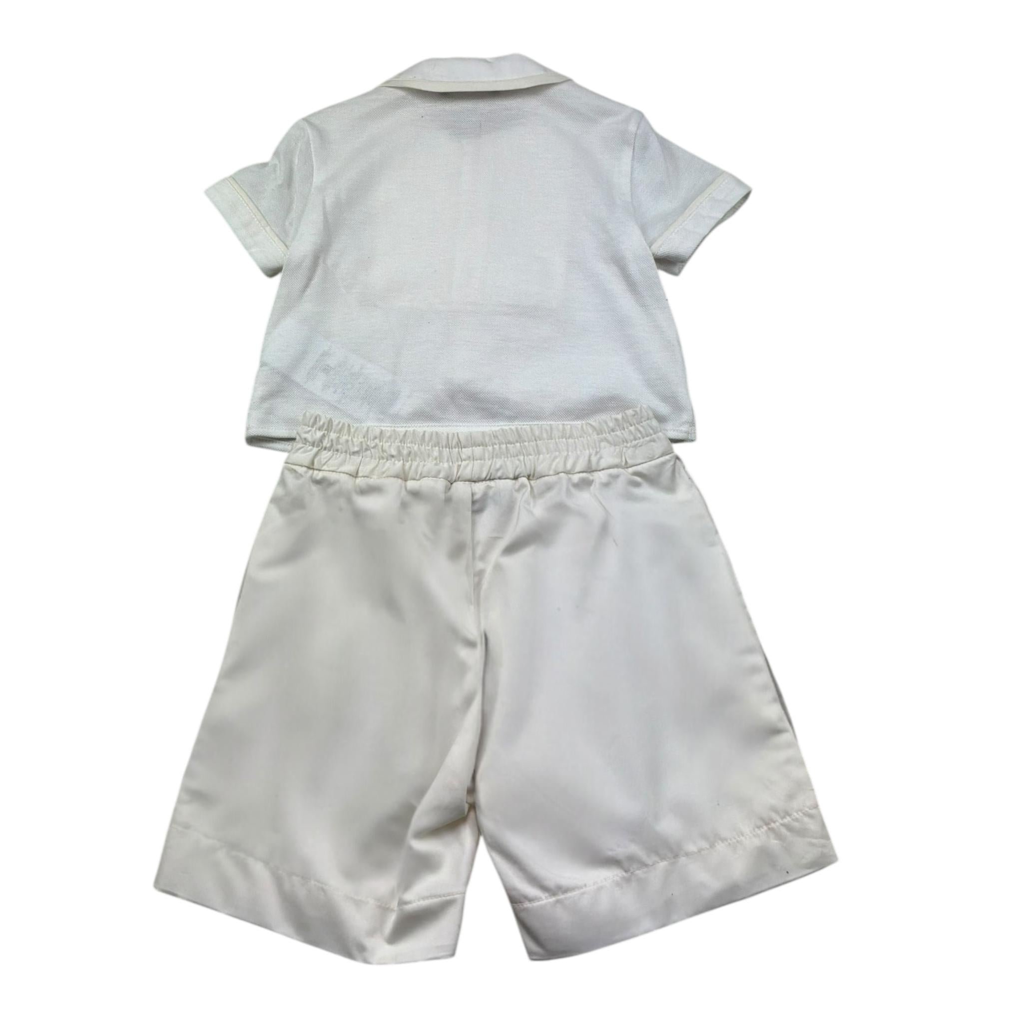 Monnalisa Completo 2 Pezzi Camicia-Bermuda per Neonato 28A592 PANNA MONNALISA 