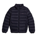 TOMMY HILFIGER giubbino tinta unita con zip e logo Blu per Neonato KS0KS00568N BLU TOMMY HILFIGER 