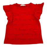 Liu Jo T-Shirt Girocollo Tinta Unita con Brillantini per Bambina KA4048JX ROSSO LIU JO 