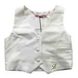 Miss Blumarine Panciotto Tinta Unita Con Applicazioni Panna Per Bambina