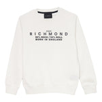 JOHN RICHMOND felpa chiusa girocollo tinta unita con logo Bianco per Bambino RBA24047FE BIANCO JOHN RICHMOND 