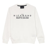 JOHN RICHMOND felpa chiusa girocollo tinta unita con logo Bianco per Bambino RBA24047FE BIANCO JOHN RICHMOND 