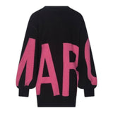 MARC ELLIS abito in maglia girocollo tinta unita con stampa Nero per Bambina JMJMX00111 NERO MARC ELLIS 