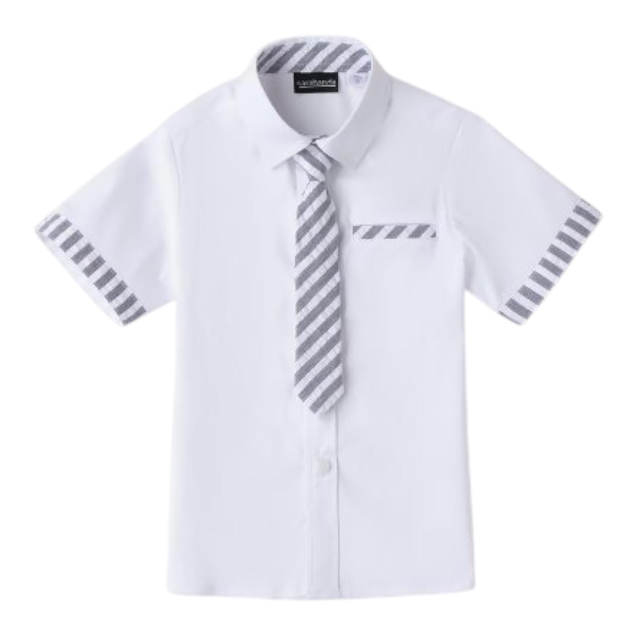 Sarabanda Camicia Tinta Unita con Cravatta per Neonato 0B132N BIANCO SARABANDA 