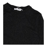 LU LU BY MISS GRANT abito manica lunga tinta unita girocollo con brillantini Nero per Bambina LL3256 NERO LU LU BY MISS GRANT 