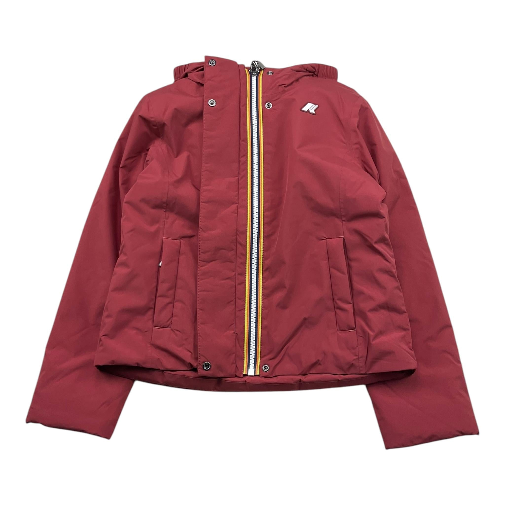 K-WAY giubbino tinta unita con cappuccio Bordeaux per Bambina K4137WWX BORDEAUX K-WAY 