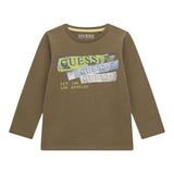GUESS shirt girocollo tinta unita con stampa Verde per Neonato N4BI20I3Z14N VERDE GUESS 