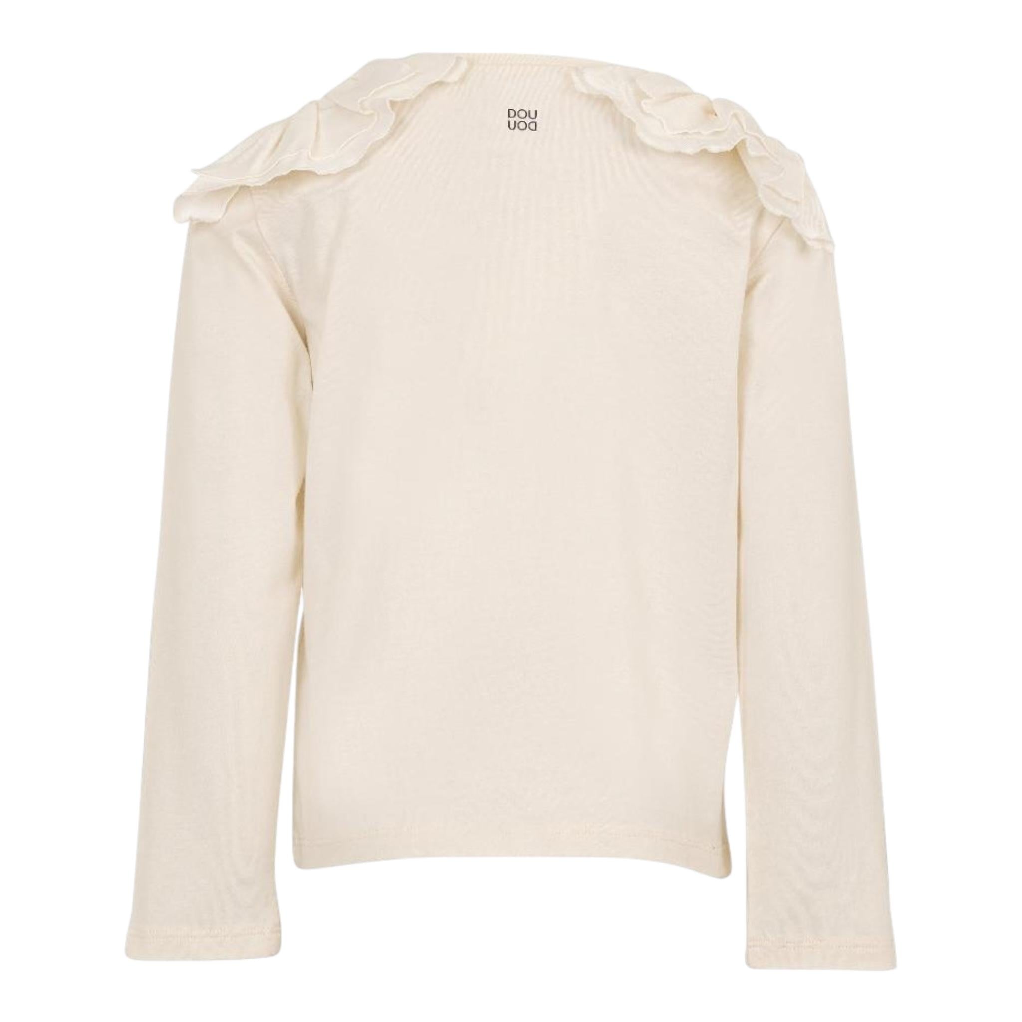 DOU DOU shirt girocollo tinta unita con fiocchi Avorio per Bambina DV8A10X AVORIO DOU DOU 