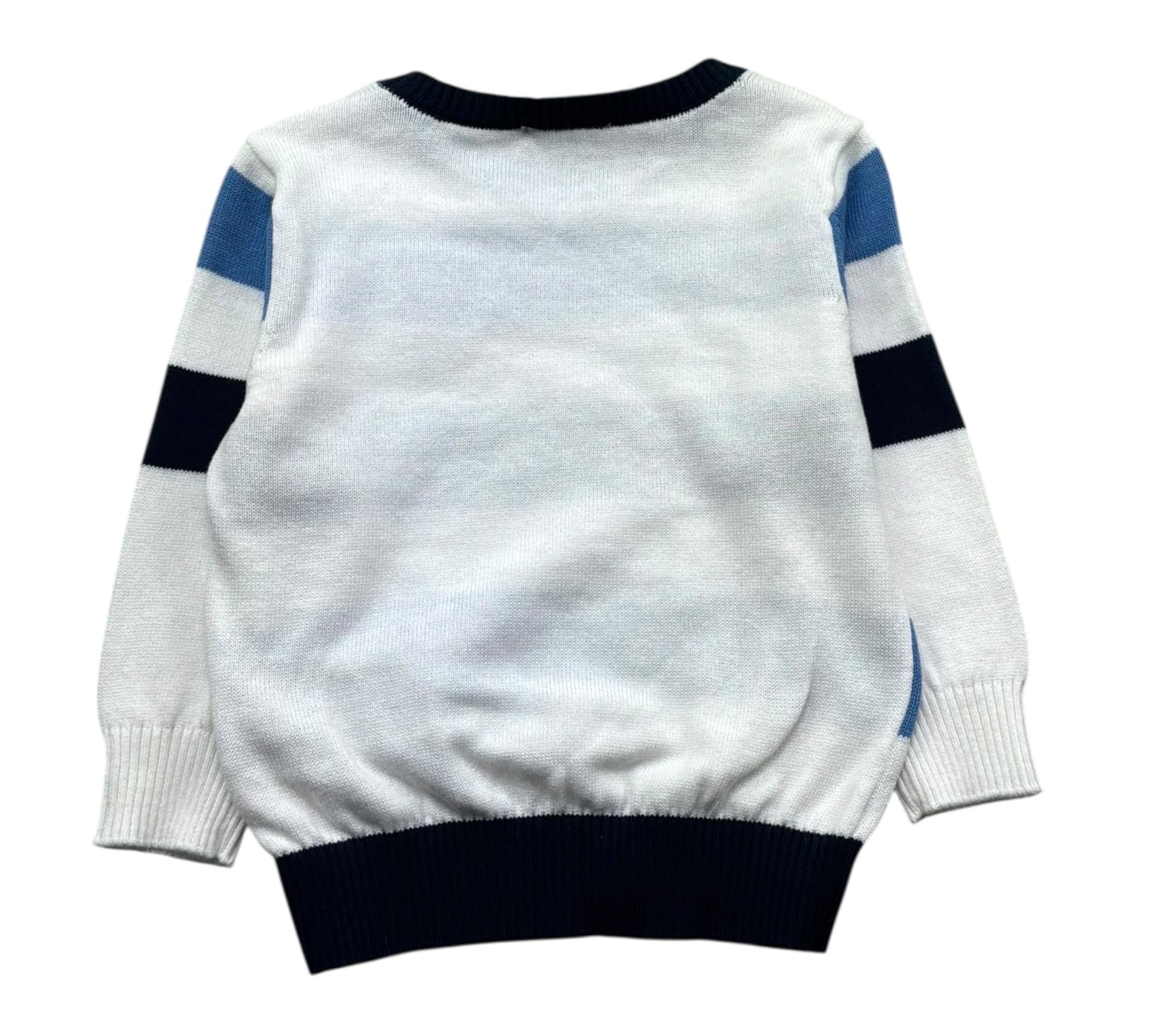 Trussardi Maglia Girocollo Fantasia A Righe per Neonato TIP26029MA BIANCO TRUSSARDI 