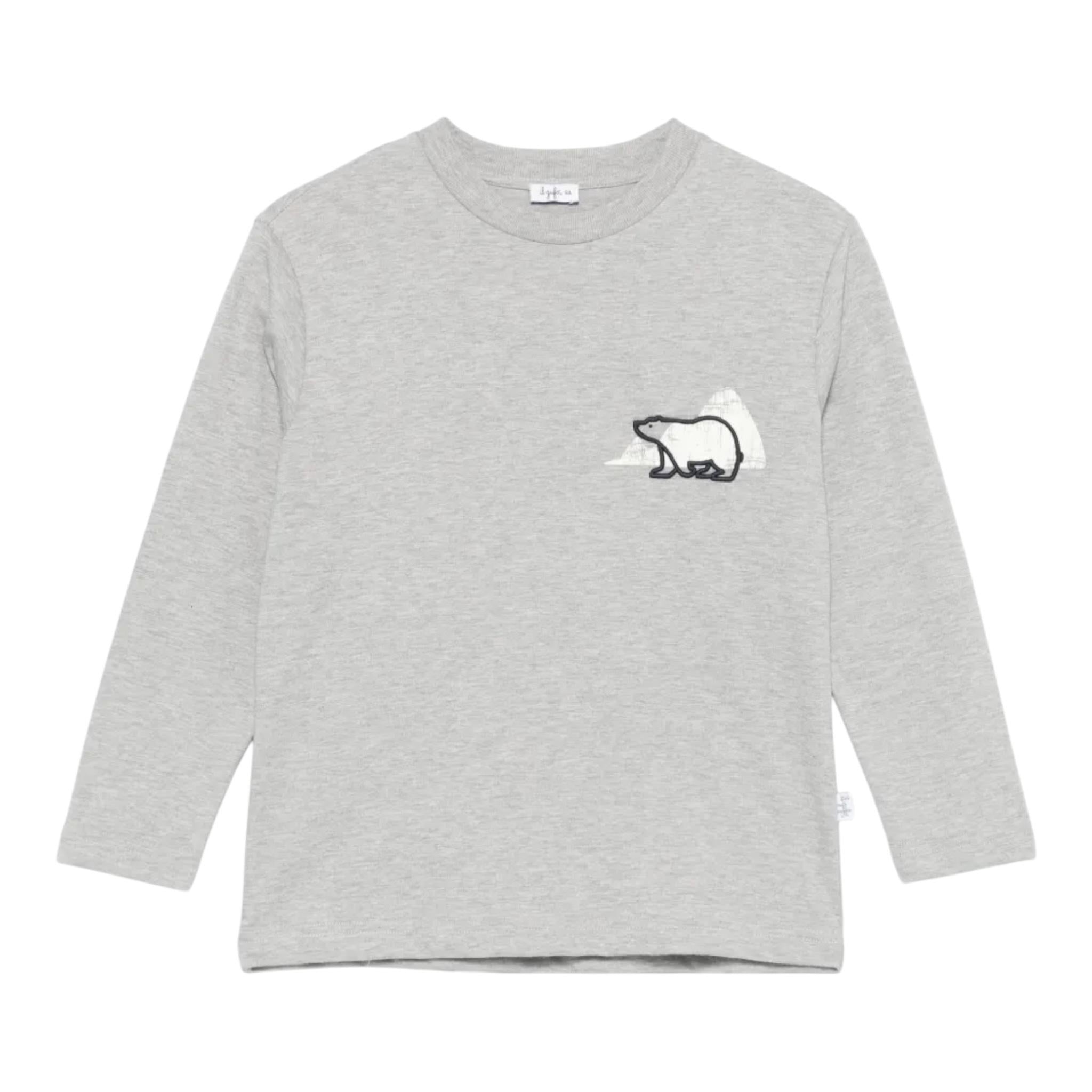 IL GUFO shirt girocollo tinta unita con stampa Grigio per Bambino A24TA350MF002J GRIGIO IL GUFO 