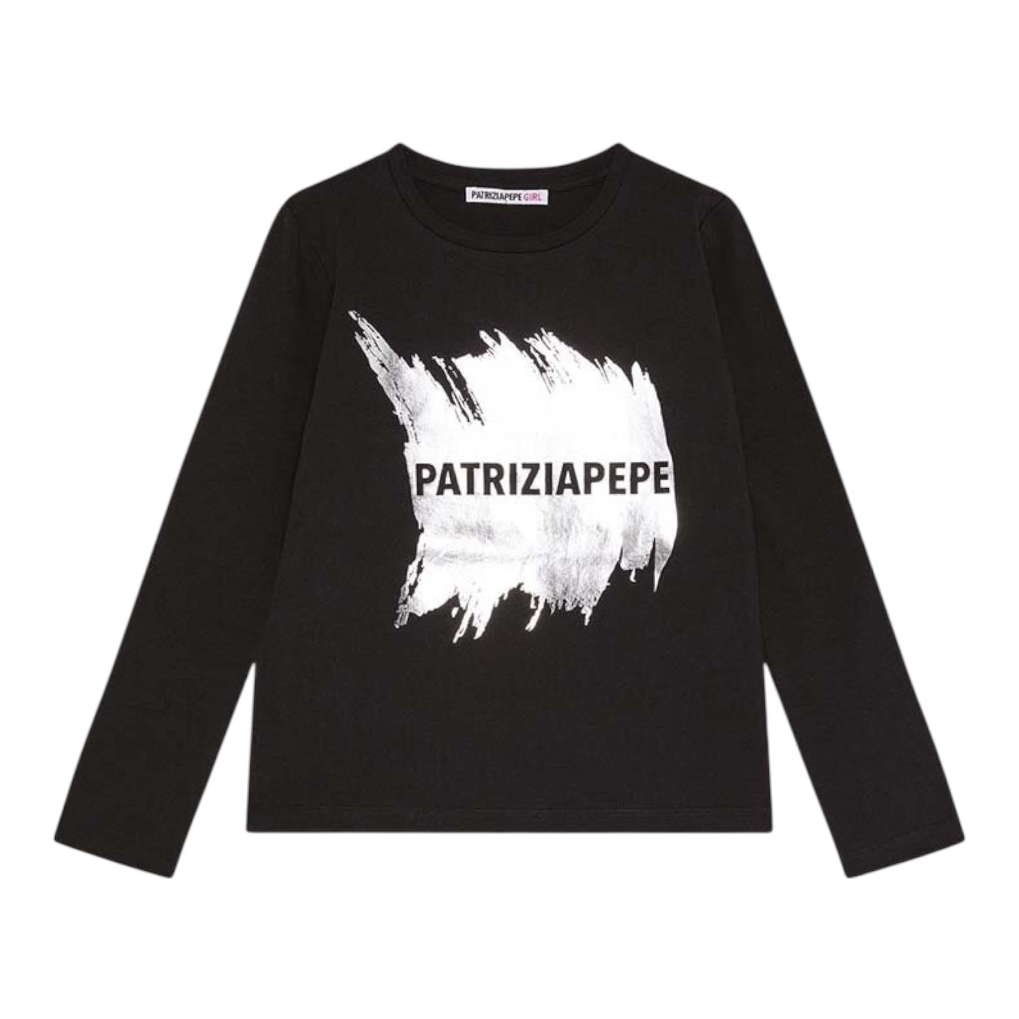 PATRIZIA PEPE shirt girocollo tinta unita con stampa Nero per Bambina 7M0867 NERO PATRIZIA PEPE 