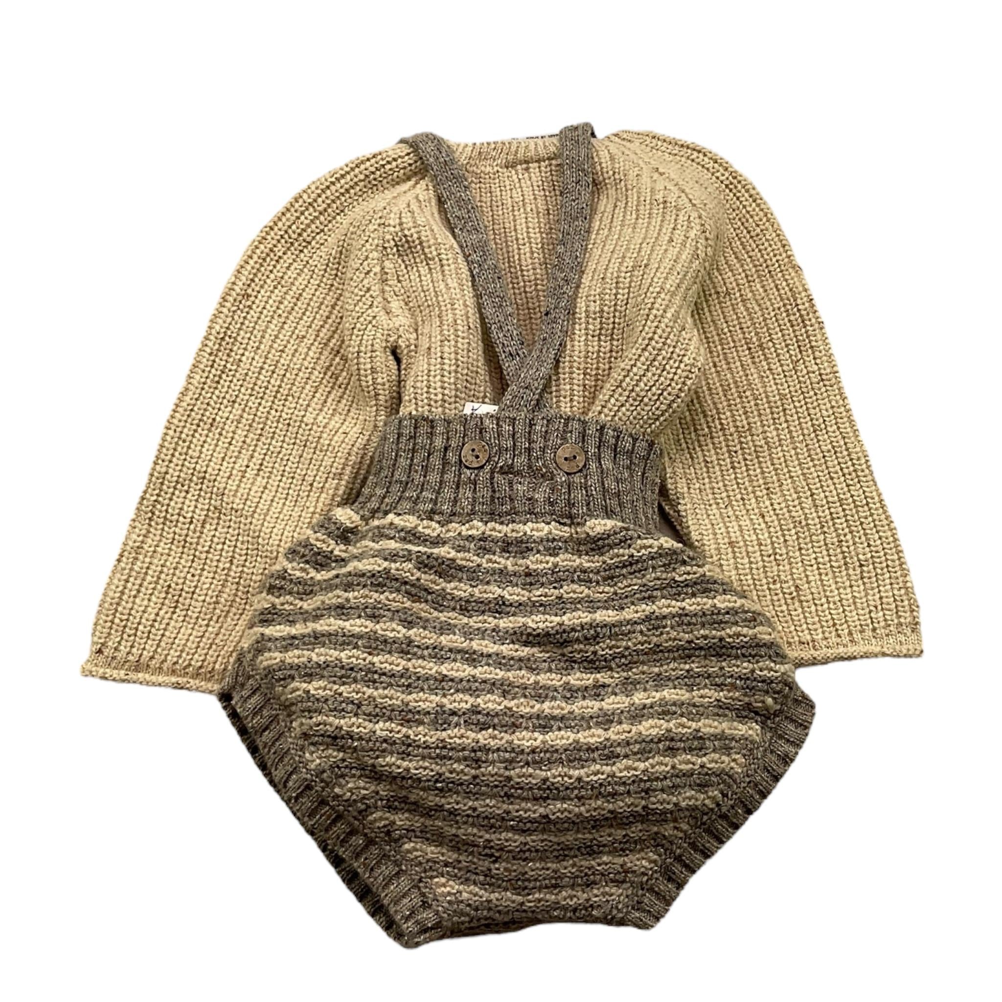 PAZ RODRIGUEZ completo 2 pezzi maglia-pagliaccetto Beige per Neonato 003131813 BEIGE PAZ RODRIGUEZ 